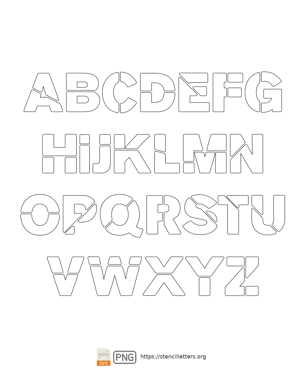 Heavy & Bold uppercase letter stencils