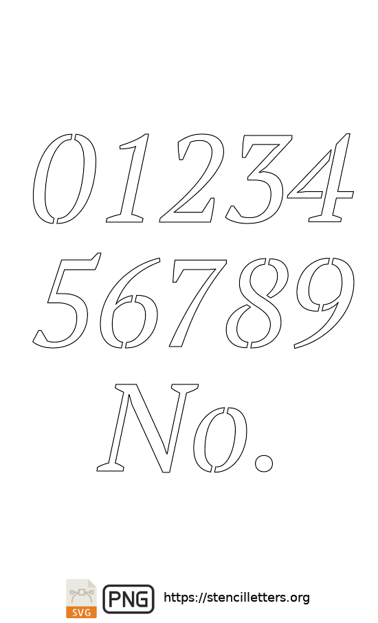 Humanist Bold Italic number stencils