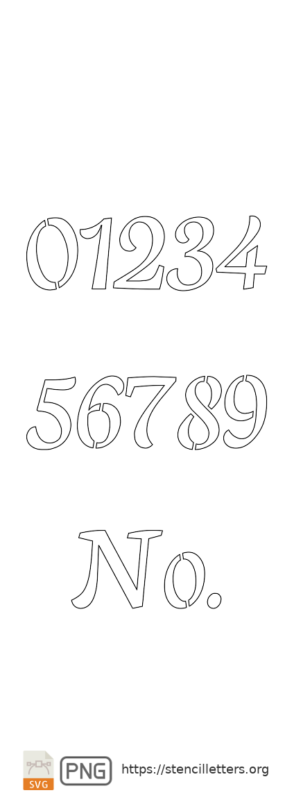 Humanist Serif Type number stencils