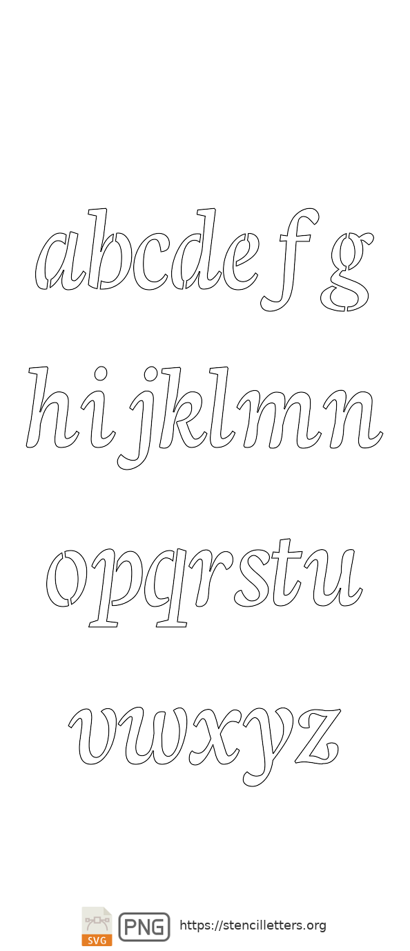 Humanist Serif Type lowercase letter stencils