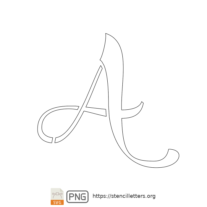Italic Art Decor Free Stencil Letters for Banners - Stencil Letters Org