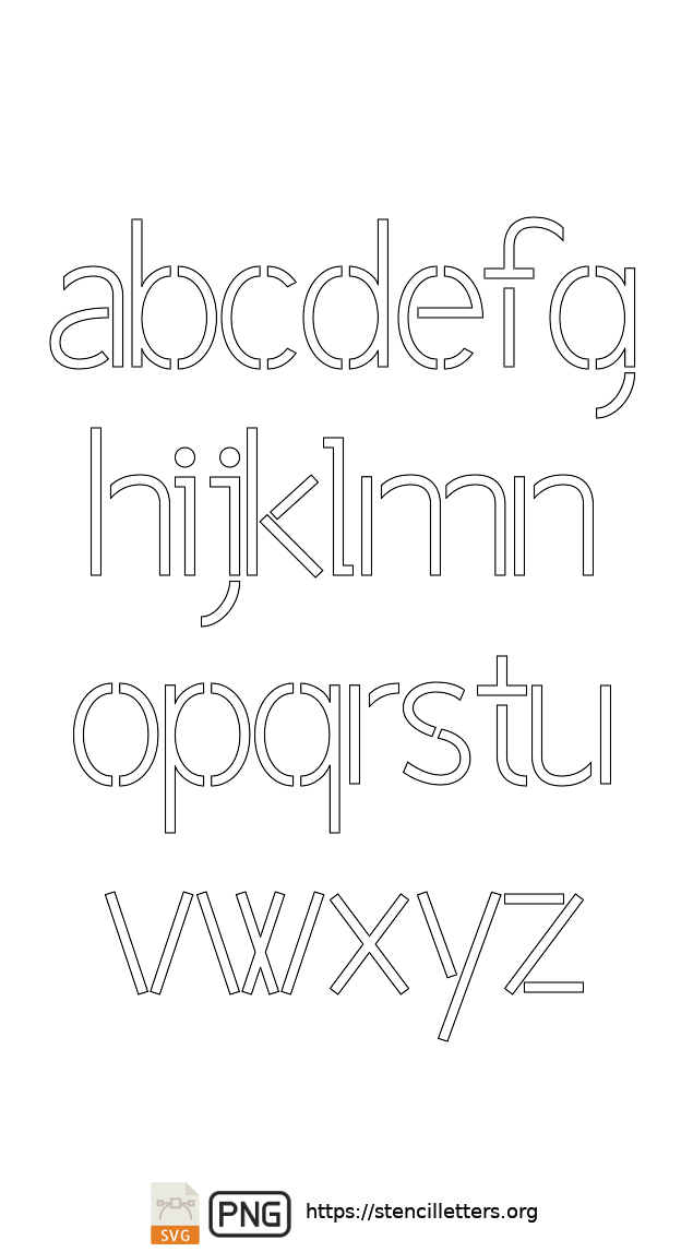 Light Modern Contemporary lowercase letter stencils