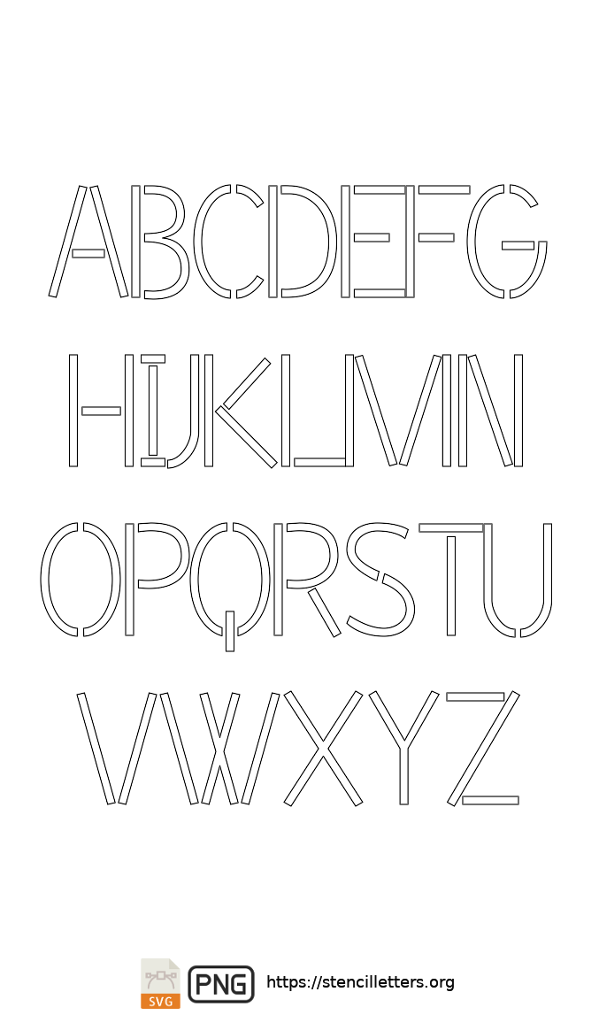 Light Modern Contemporary uppercase letter stencils
