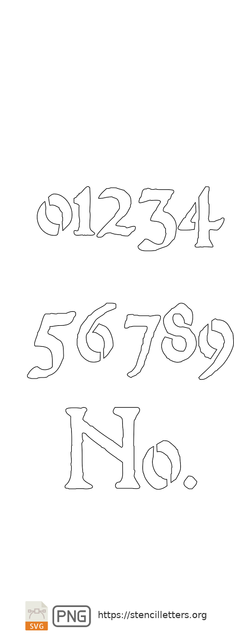 Medieval Calligraphy Serif number stencils