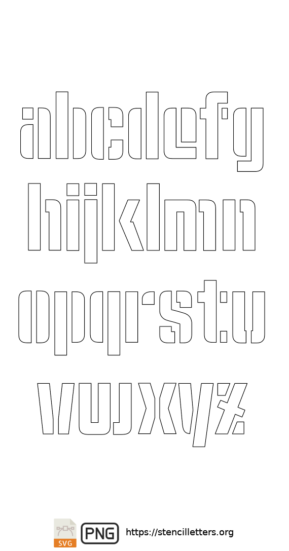 Modern Trendy lowercase letter stencils