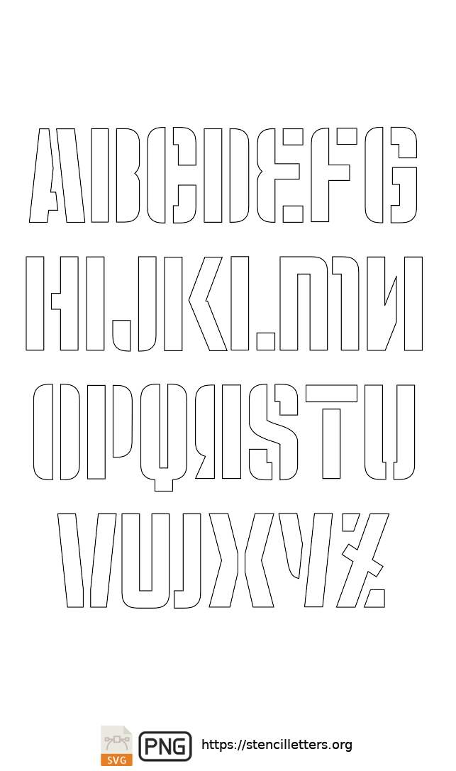 Modern Trendy uppercase letter stencils