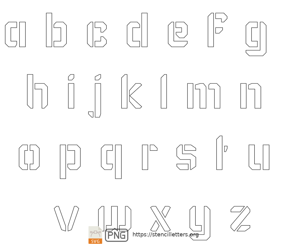 New Day Tech lowercase letter stencils