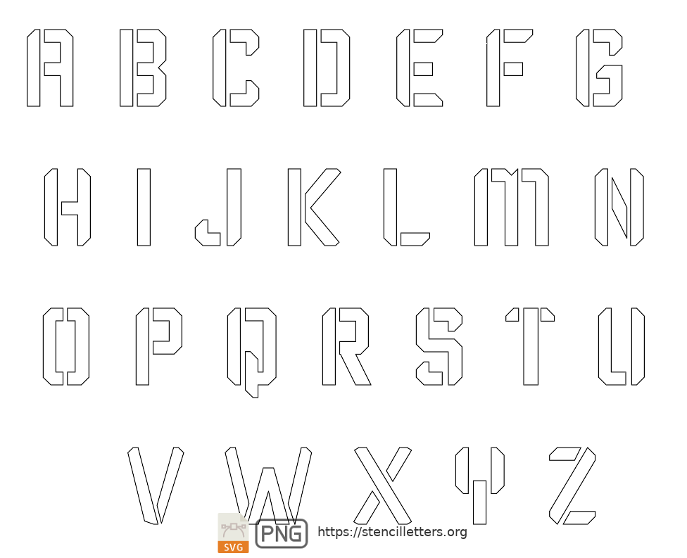 New Day Tech uppercase letter stencils