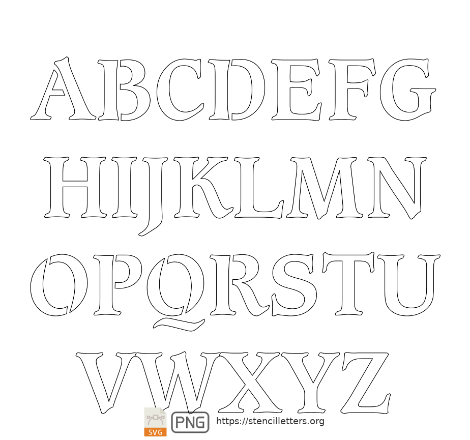 Old Book Bold Large Letter Stencils for Spray Painting - Free SVG ...