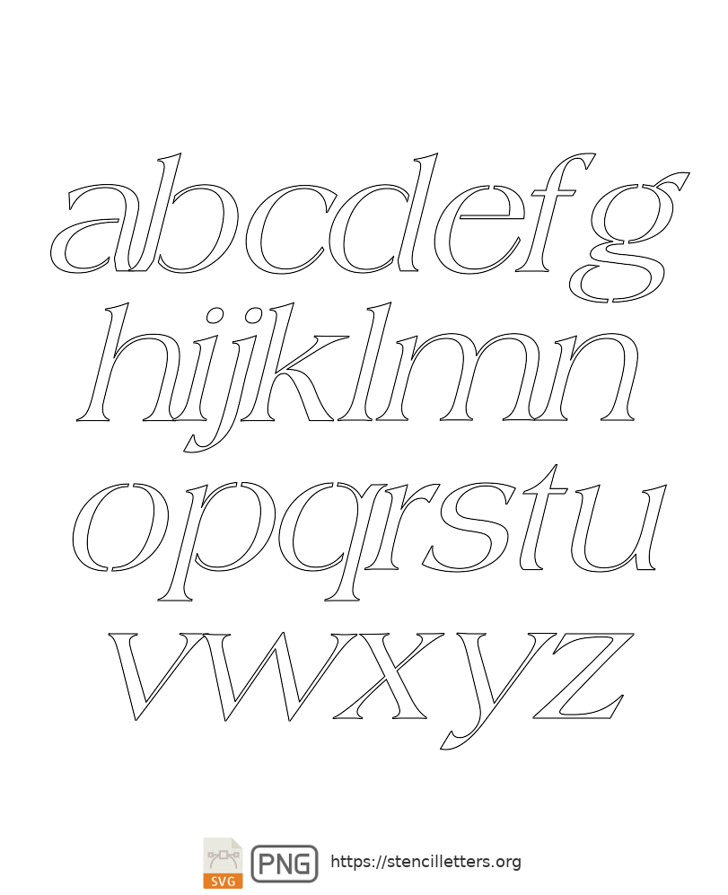 Old Roman Style lowercase letter stencils