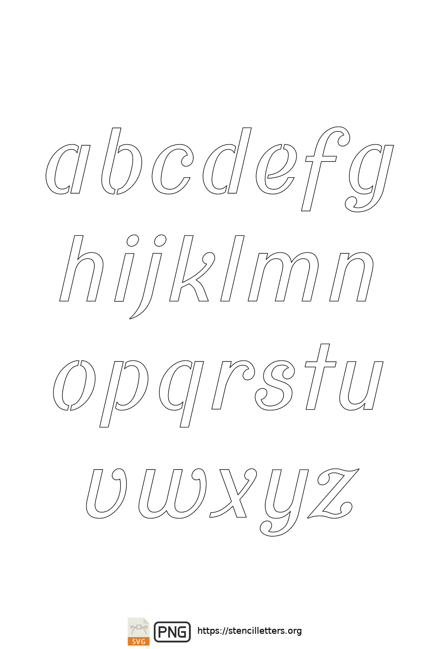 Sans-Serif Ornamental Printable Letter Stencils SVG - Stencil Letters Org