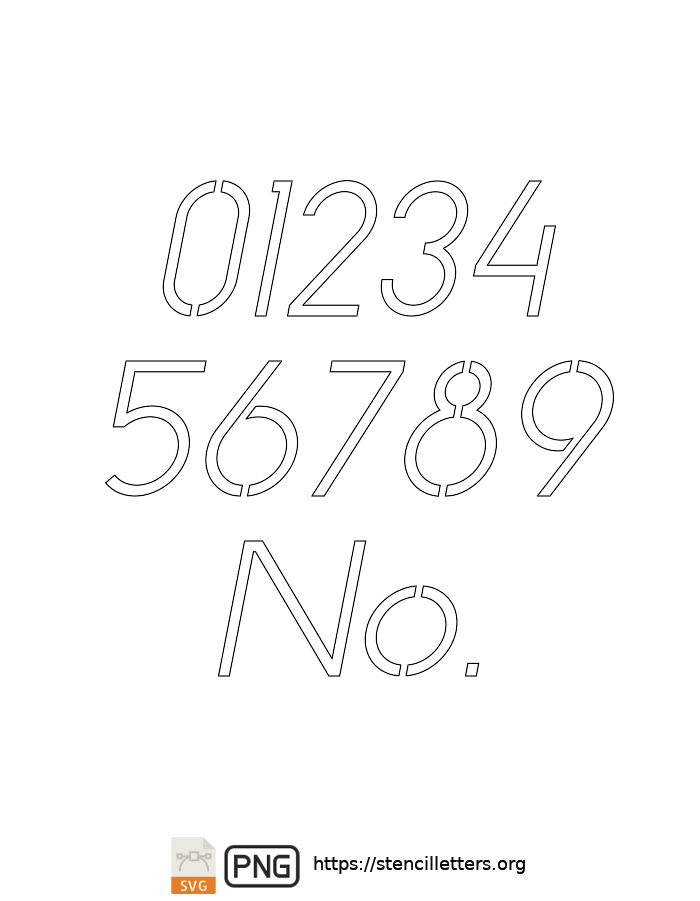 Simple Italic number stencils