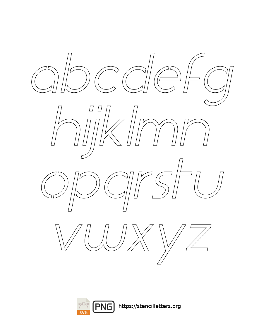 Simple Italic lowercase letter stencils