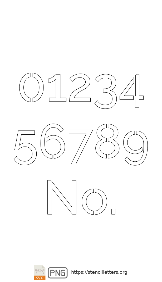 Smooth Stylish Sans number stencils