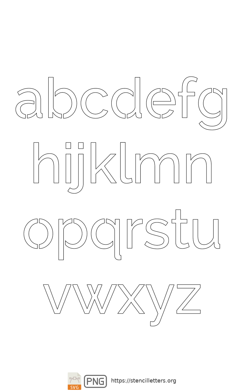 Smooth Stylish Sans lowercase letter stencils