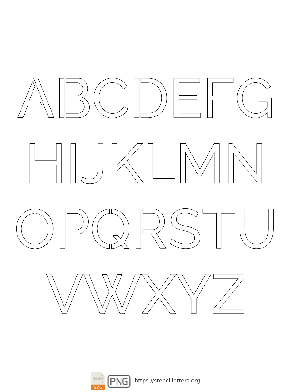 Smooth Stylish Sans uppercase letter stencils