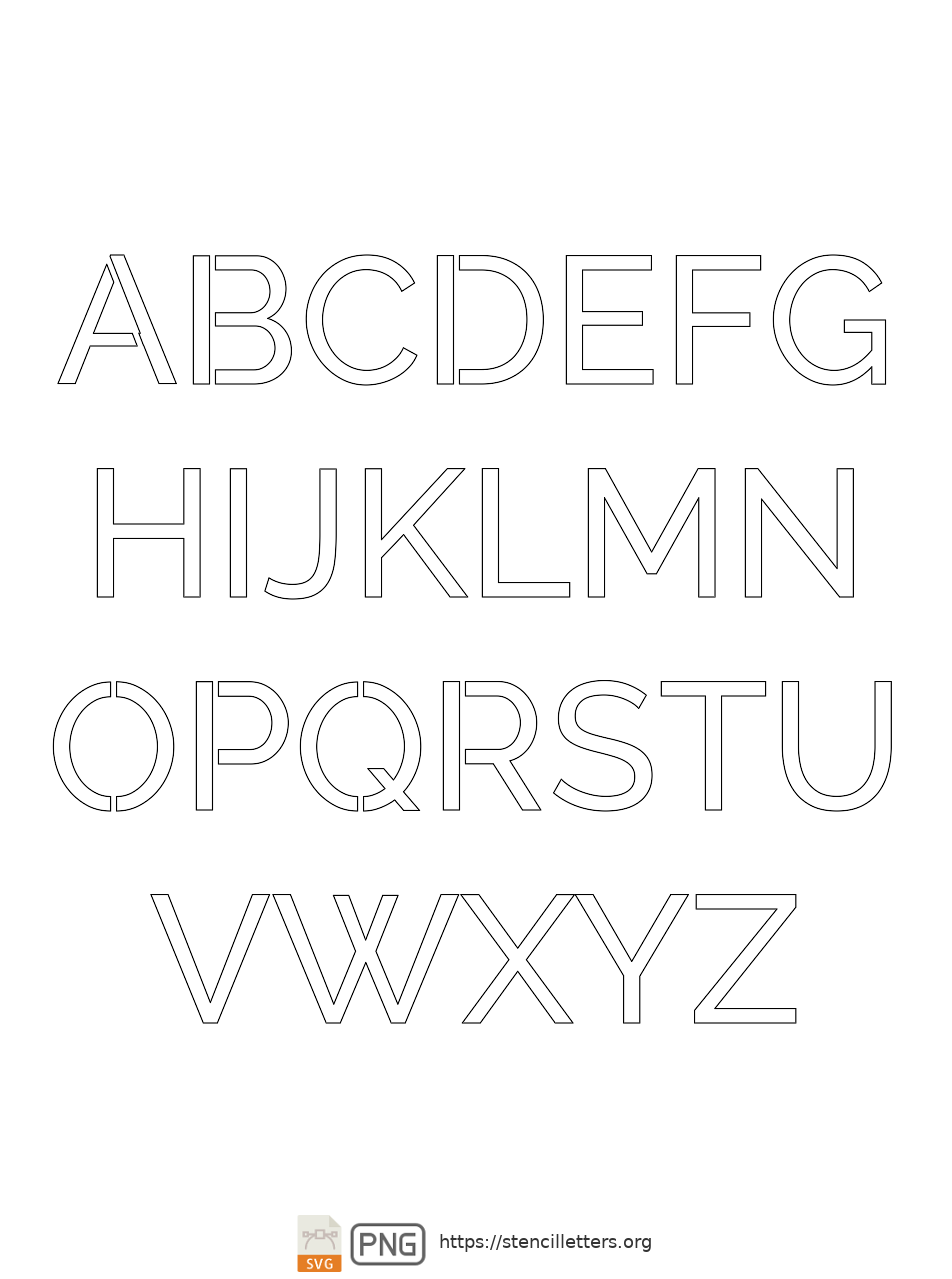 Smooth Stylish Sans Printable Stencil Letters A-z - Stencil Letters Org