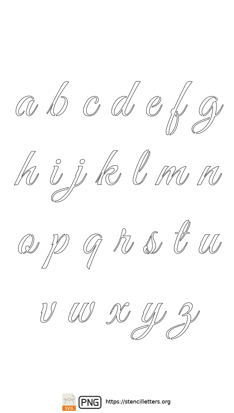 Stylish Calligraphy lowercase letter stencils