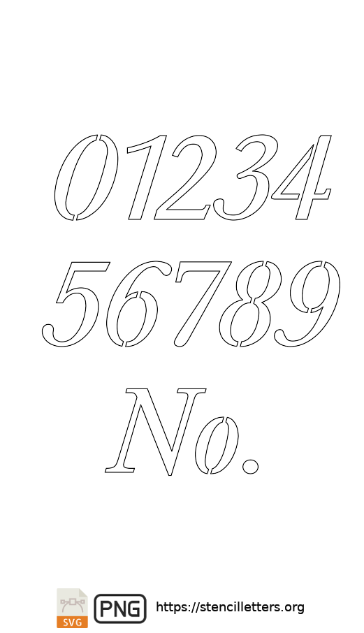 Stylish Italic number stencils