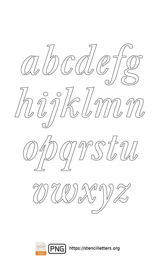 Stylish Italic lowercase letter stencils