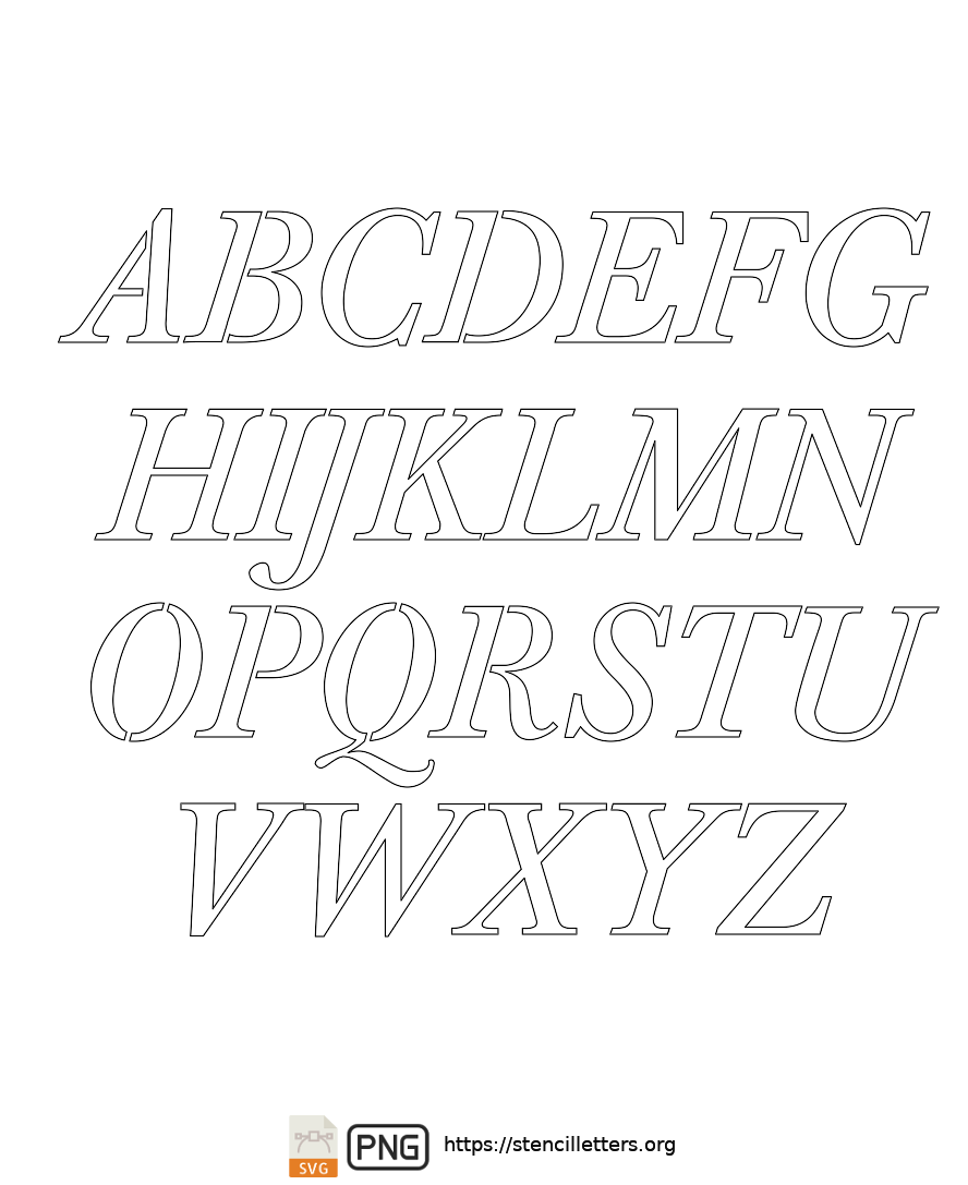 Stylish Italic uppercase letter stencils