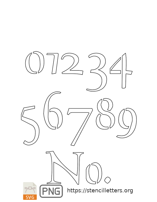 The Gaelic Celtic number stencils