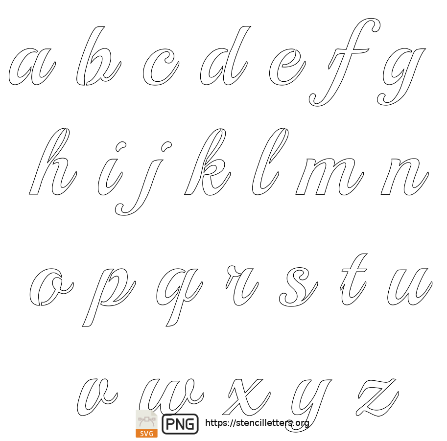 Vintage Calligraphy lowercase letter stencils