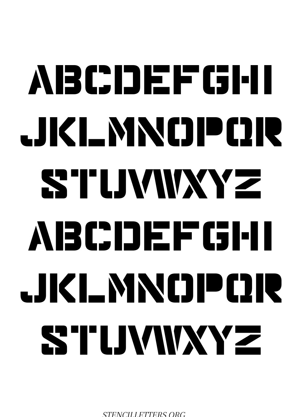 Army Major free printable letter stencils