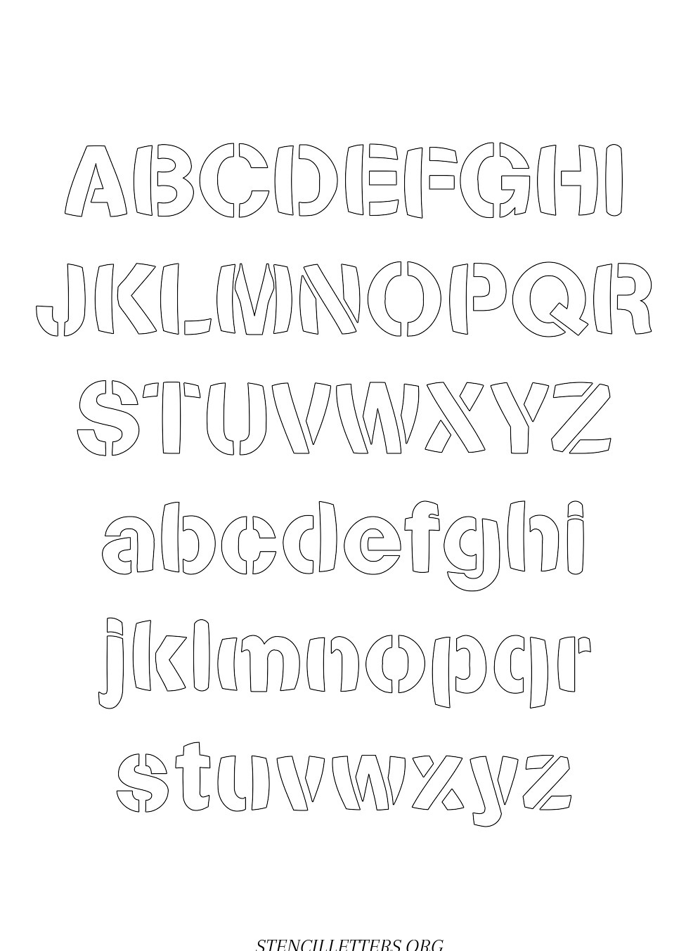 Artistic Bold Free Printable Letter Stencils with Outline Cutout ...