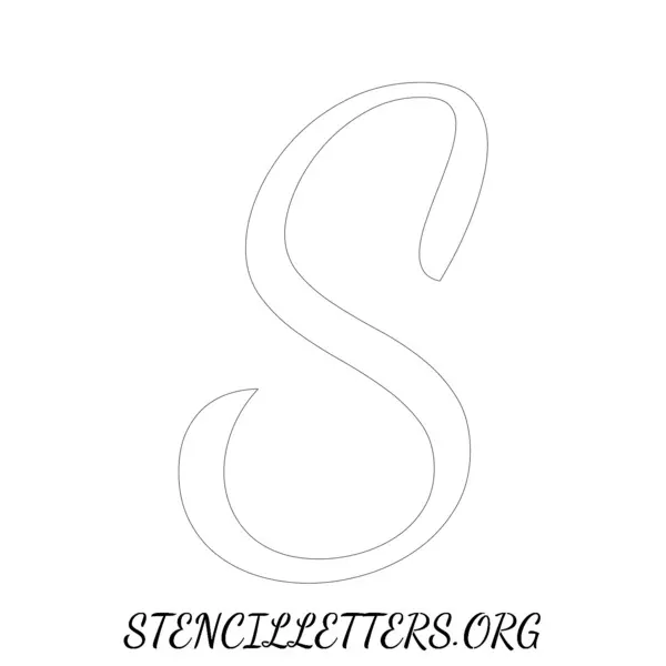2 Inch Free Printable Individual 133 Cursive Uppercase Letter Stencils