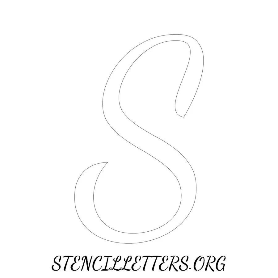 3 Inch Free Printable Individual 133 Cursive Uppercase Letter Stencils