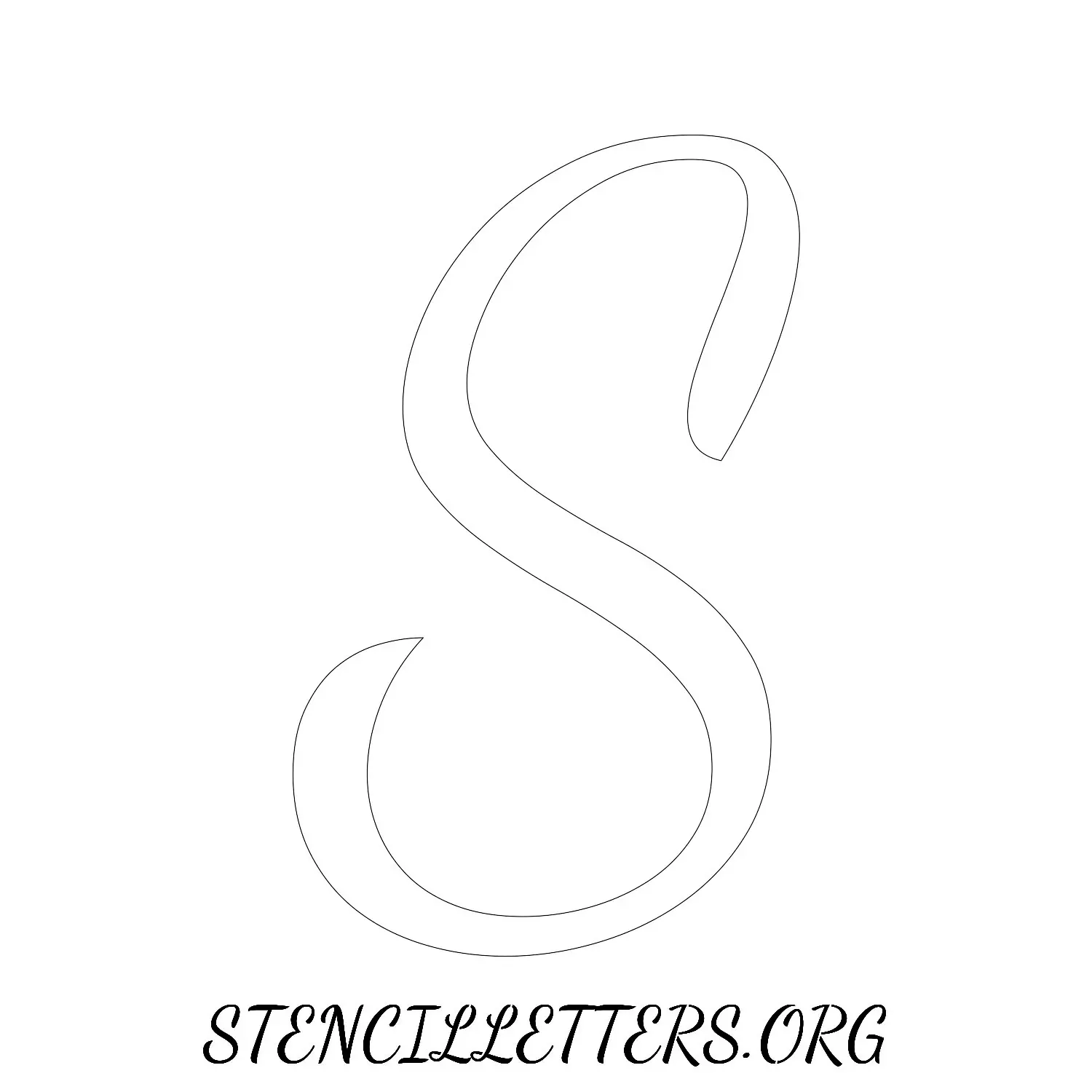 5 Inch Free Printable Individual 133 Cursive Uppercase Letter Stencils