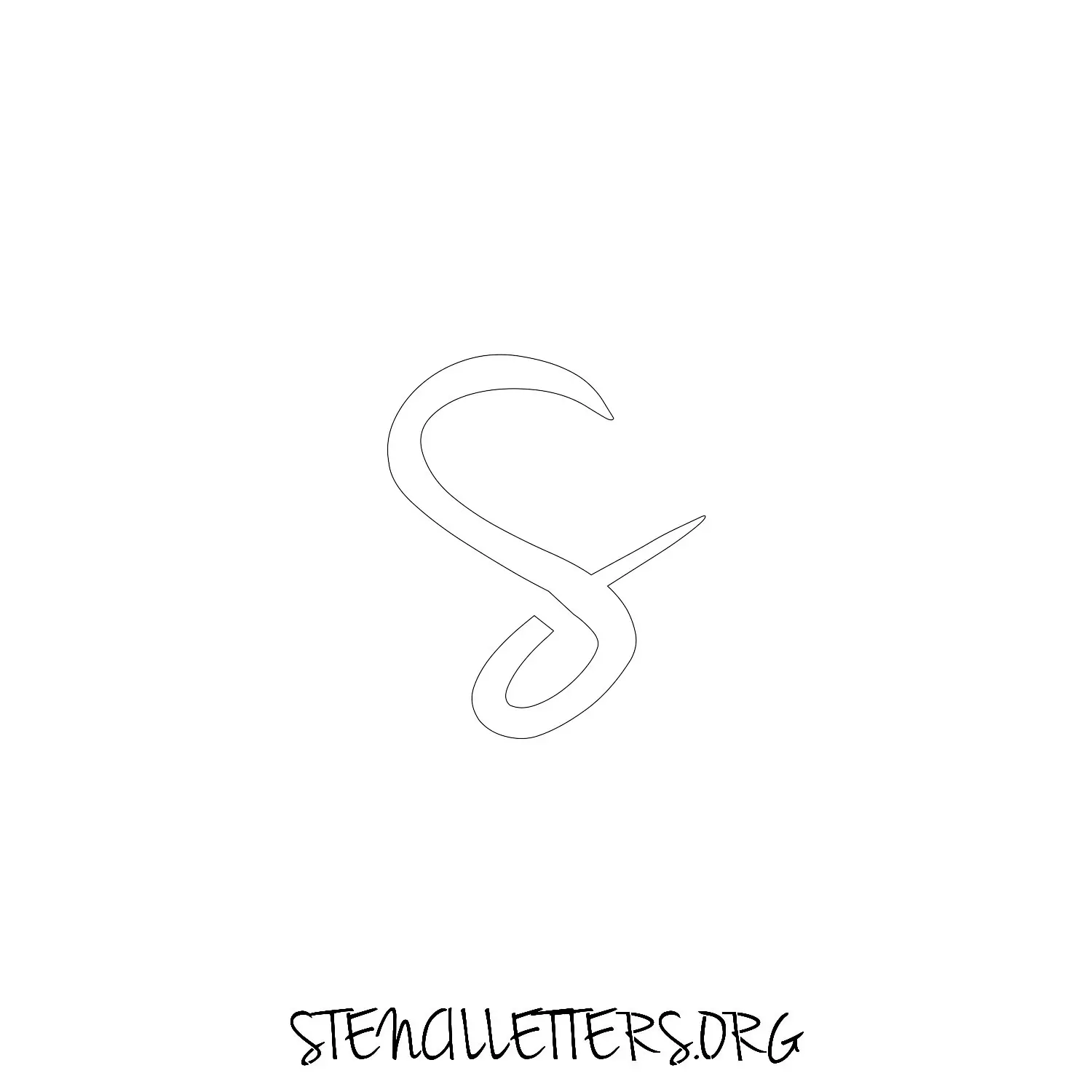 5 Inch Free Printable Individual 134 Cursive Lowercase Letter Stencils