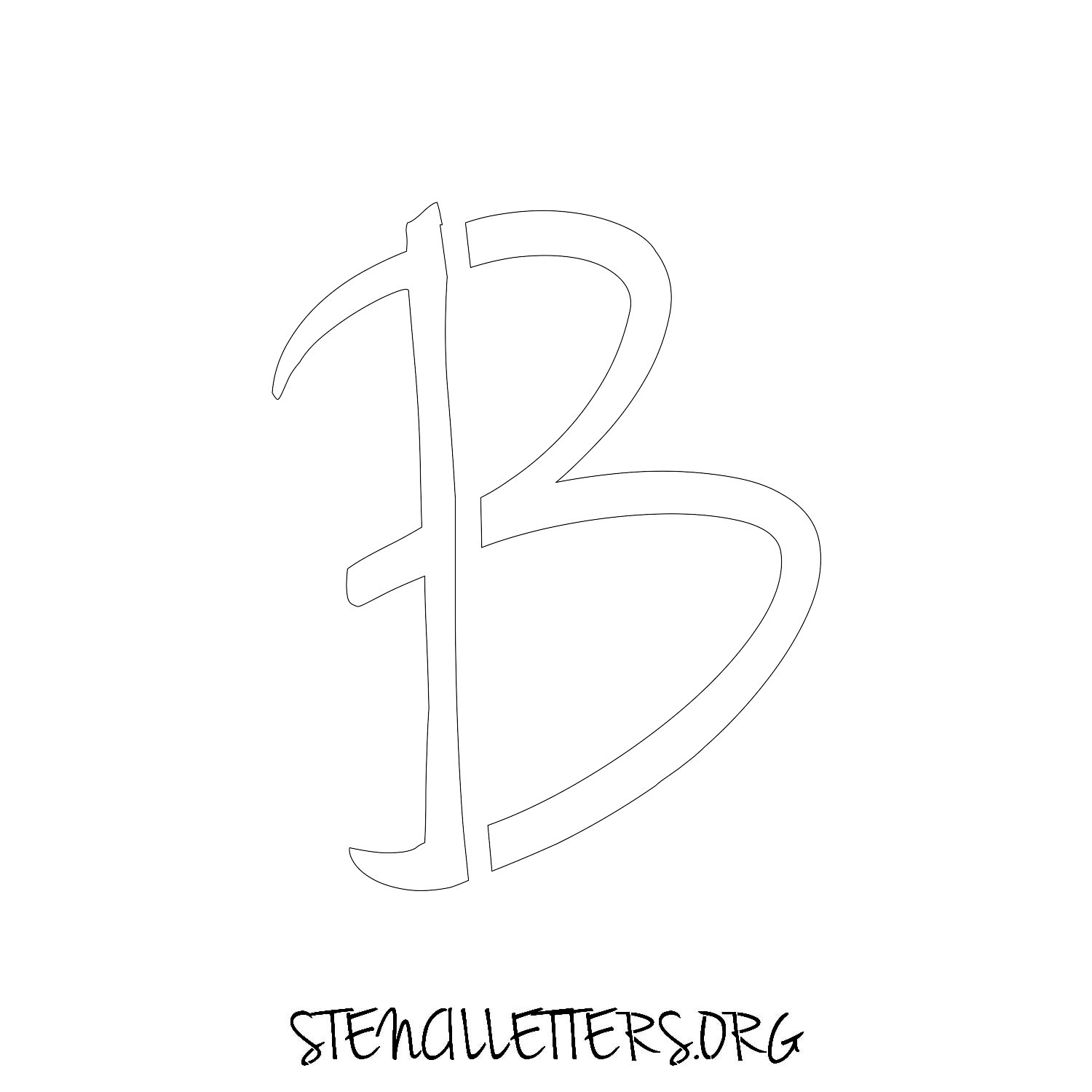 5 Inch Free Printable Individual 134 Cursive Uppercase Letter Stencils ...