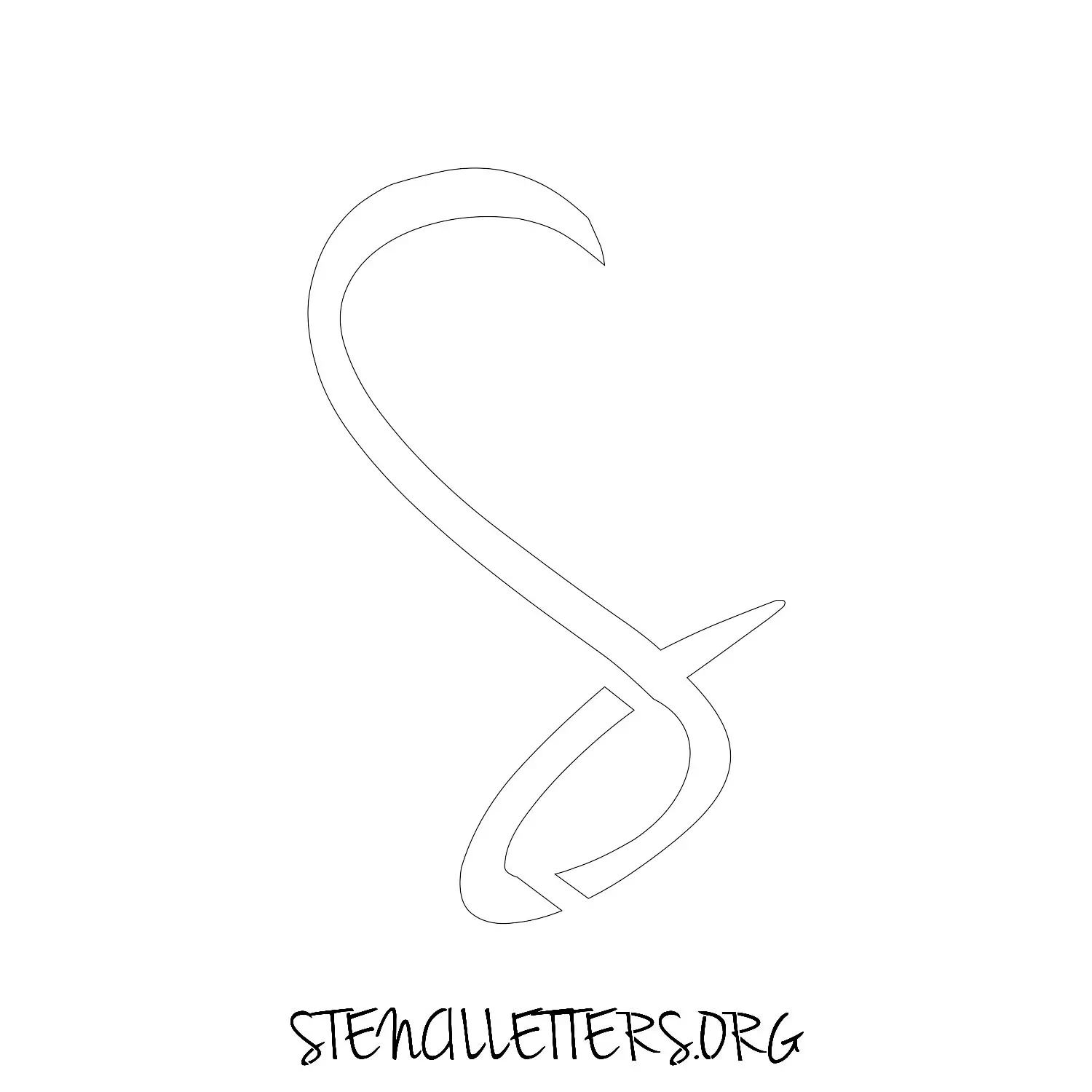 5 Inch Free Printable Individual 134 Cursive Uppercase Letter Stencils