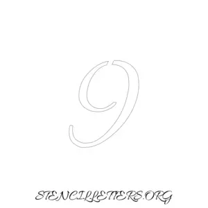 1 Inch Free Printable Individual 135 Cursive Number Stencils