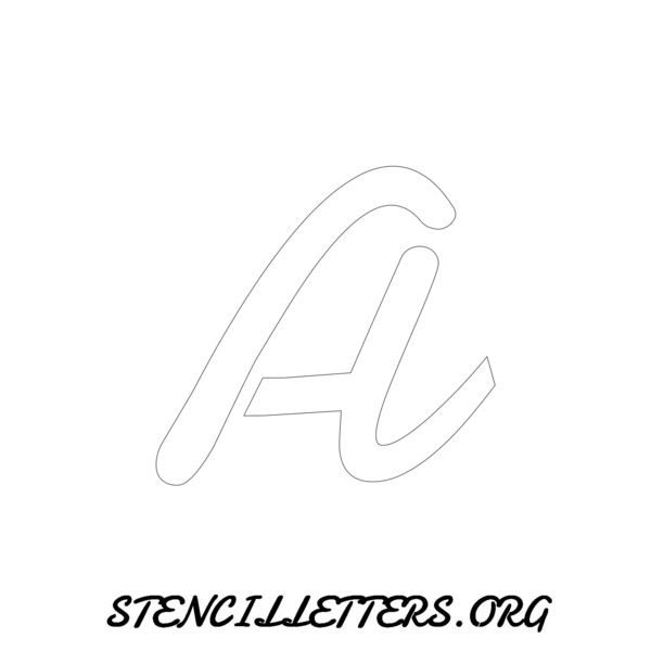 2 Inch Free Printable Individual 139 Cursive Uppercase Letter Stencils -  Stencil Letters Org