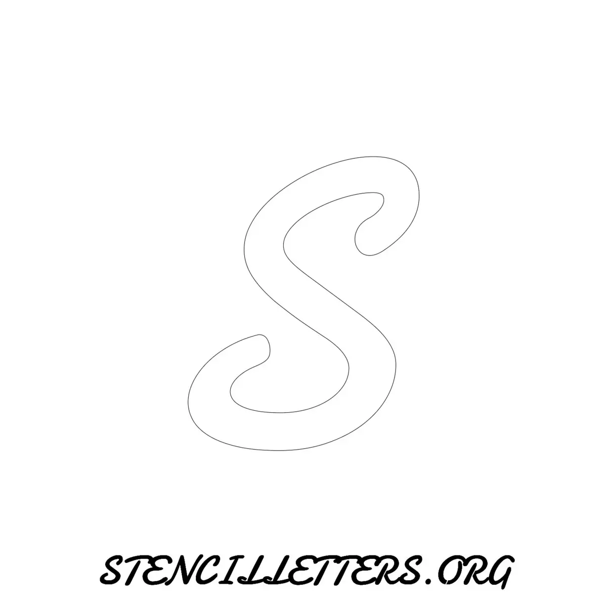 4 Inch Free Printable Individual 139 Cursive Uppercase Letter Stencils
