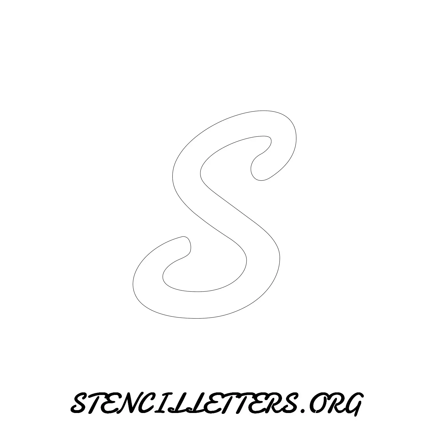 5 Inch Free Printable Individual 139 Cursive Uppercase Letter Stencils