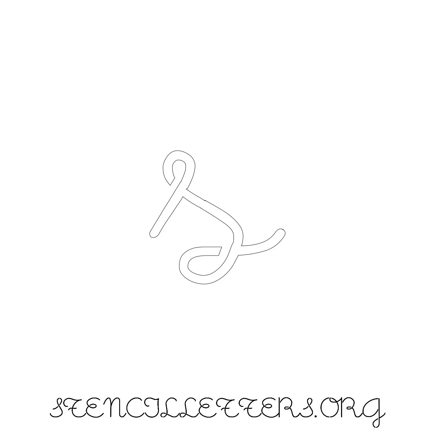 5 Inch Free Printable Individual 140 Cursive Lowercase Letter Stencils