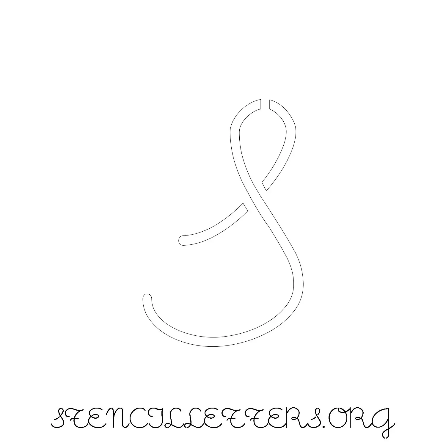 5 Inch Free Printable Individual 140 Cursive Uppercase Letter Stencils
