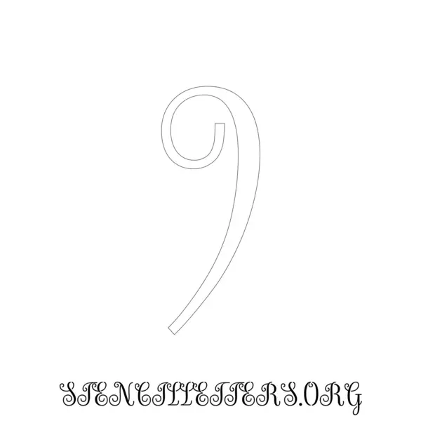 2 Inch Free Printable Individual 142 Cursive Number Stencils