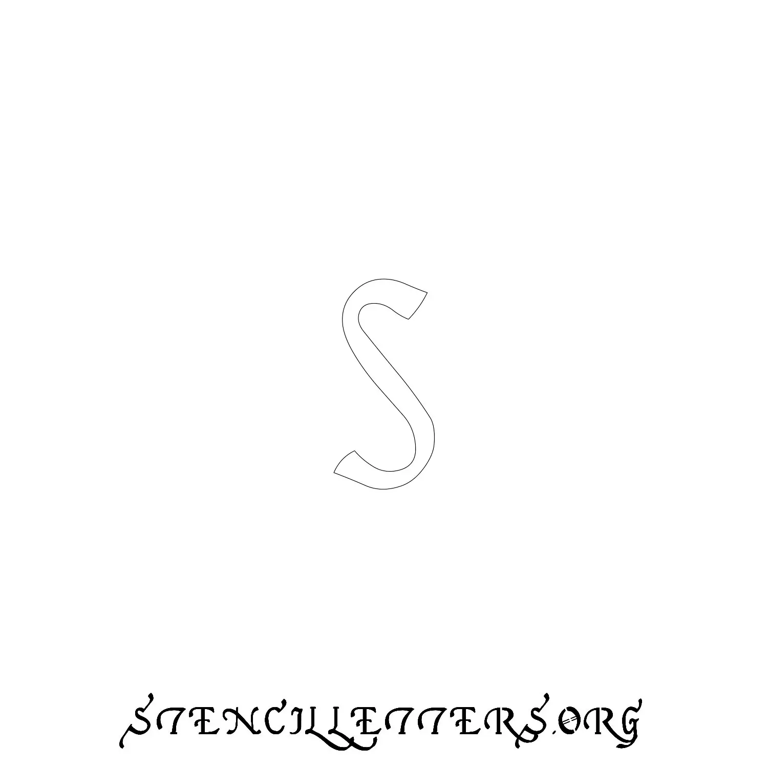 5 Inch Free Printable Individual 143 Cursive Lowercase Letter Stencils
