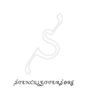 1 Inch Free Printable Individual 143 Cursive Uppercase Letter Stencils
