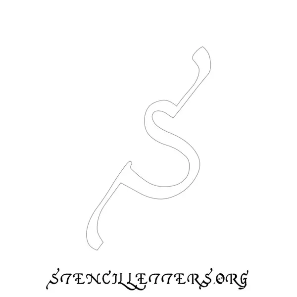 2 Inch Free Printable Individual 143 Cursive Uppercase Letter Stencils