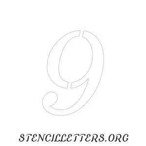 1 Inch Free Printable Individual 144 Cursive Number Stencils