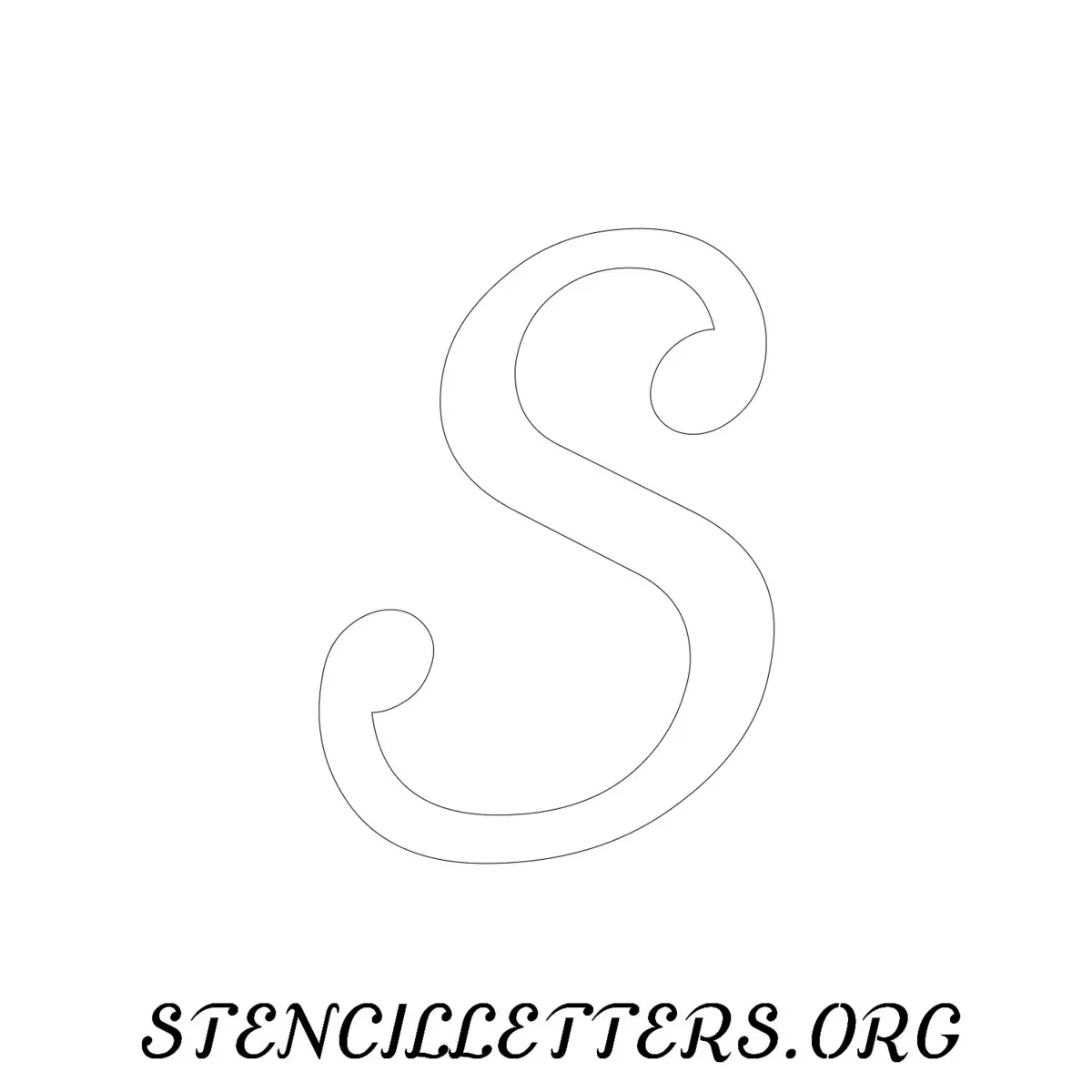4 Inch Free Printable Individual 144 Cursive Uppercase Letter Stencils