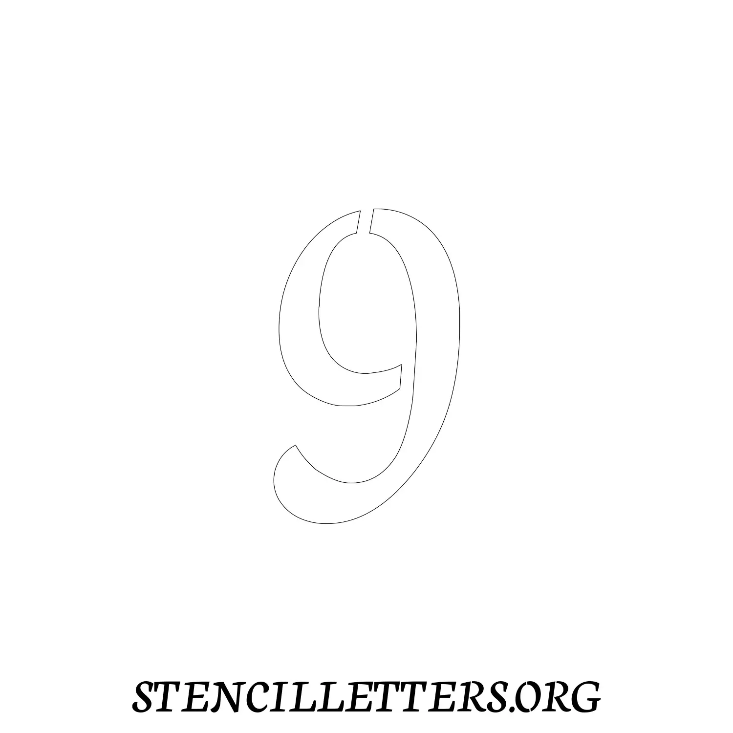 5 Inch Free Printable Individual 146 Cursive Number Stencils