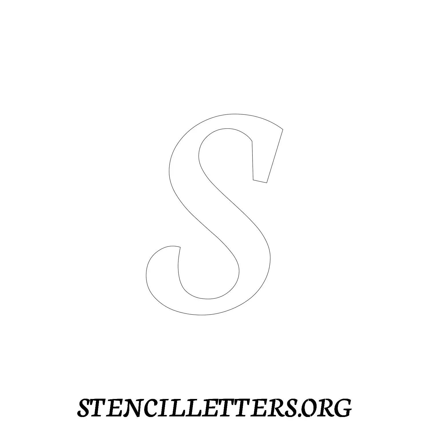 5 Inch Free Printable Individual 146 Cursive Uppercase Letter Stencils