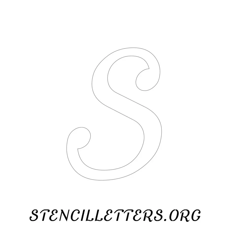 3 Inch Free Printable Individual 147 Cursive Uppercase Letter Stencils